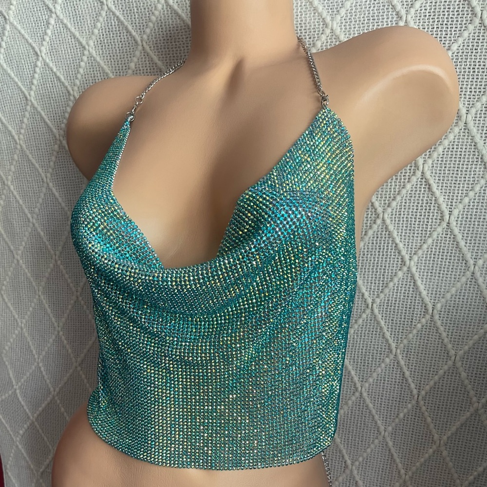 Sparkling Chainmail Halter Top - Picture 1 of 6